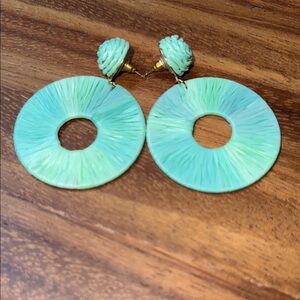 Elegant blue/Green Statement Earrings